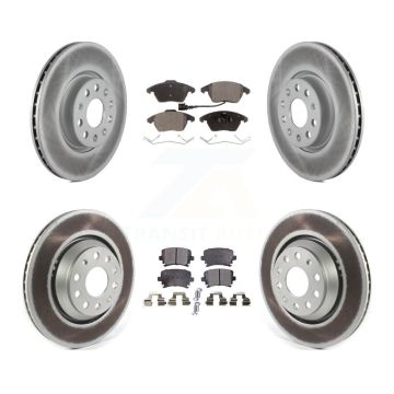 Front Rear Coated Disc Brake Rotors And Ceramic Pads Kit For Volkswagen Passat CC KGT-102142