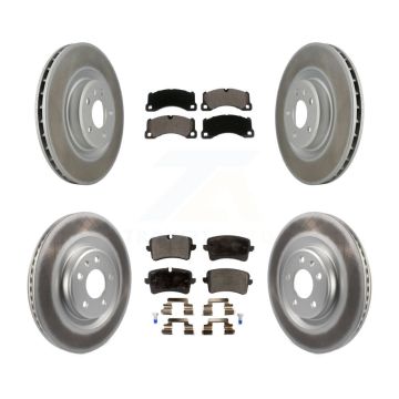 Front Rear Coated Disc Brake Rotors And Ceramic Pads Kit For 2017 Porsche Macan Base KGT-102147