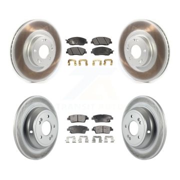 Front Rear Coated Disc Brake Rotors And Ceramic Pads Kit For 2012 Hyundai Genesis 3.8L KGT-102148