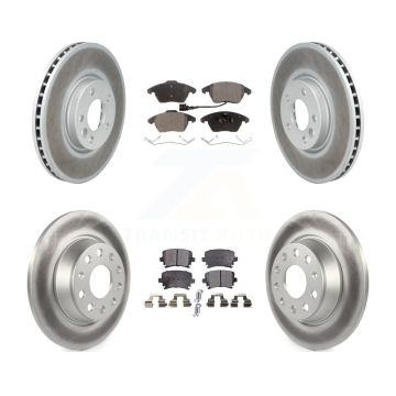 Front Rear Coated Disc Brake Rotors And Ceramic Pads Kit For Volkswagen CC KGT-102153