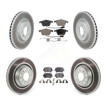 Front Rear Coated Disc Brake Rotors And Ceramic Pads Kit For Volkswagen CC KGT-102154