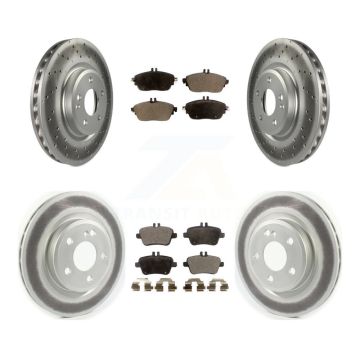 Front Rear Coated Brake Rotor Ceramic Pad Kit For Mercedes-Benz CLA250 With Sport Package KGT-102160