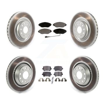 Front Rear Coated Disc Brake Rotors And Ceramic Pads Kit For Volkswagen GTI KGT-102161