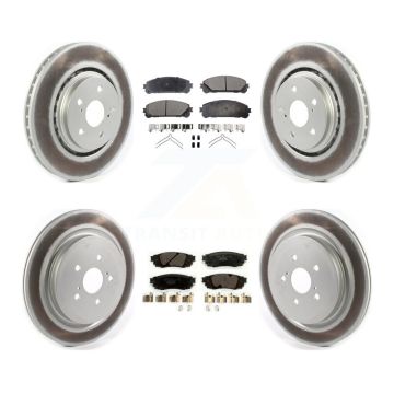 Front Rear Coated Disc Brake Rotors Ceramic Pad Kit For Lexus RX350 RX450h RX350L RX450hL KGT-102172
