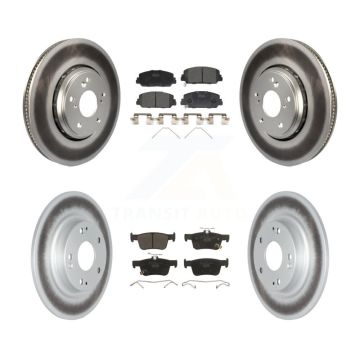 Front Rear Coated Disc Brake Rotors And Ceramic Pads Kit For Honda Civic KGT-102173