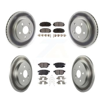 Front Rear Coated Disc Brake Rotors And Ceramic Pads Kit For Toyota Corolla Prius Prime KGT-102175