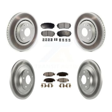 Front Rear Coated Disc Brake Rotors Ceramic Pad Kit For 2019-2023 Mazda CX-5 Turbocharged KGT-102180