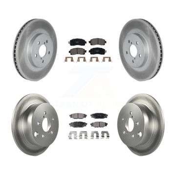 Front Rear Coated Disc Brake Rotors And Ceramic Pads Kit For Subaru Crosstrek Impreza KGT-102182
