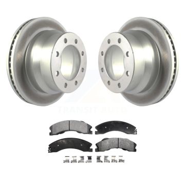 Rear Coated Disc Brake Rotor & Ceramic Pad Kit For GMC Savana 3500 Chevrolet Express 4500 KGT-102188