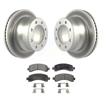 Rear Coated Disc Brake Rotors And Ceramic Pads Kit For Chevrolet Express 4500 KGT-102189
