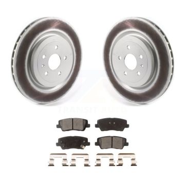 Rear Coated Disc Brake Rotors And Ceramic Pads Kit For 2015 Cadillac CTS 6.2L KGT-102192