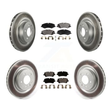 Front Rear Coated Disc Brake Rotor & Ceramic Pad Kit For Land Rover Range Sport Discovery KGT-102233