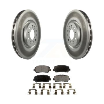 Front Coat Brake Rotor Ceramic Pad Kit For 14-17 Jeep Cherokee With Single Piston Caliper KGT-102247