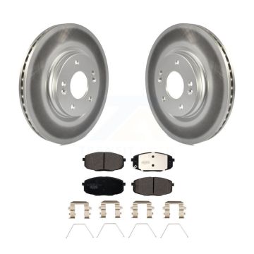 Front Coated Disc Brake Rotors And Ceramic Pads Kit For 2020 Kia Forte 1.6L KGT-102253