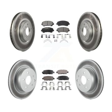 Front Rear Coated Disc Brake Rotors And Ceramic Pads Kit For Nissan Maxima KGT-102266