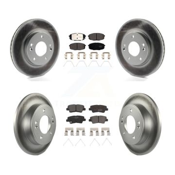 Front Rear Coated Brake Rotors Ceramic Pad Kit For Kia Hyundai Kona Forte Soul Elantra GT KGT-102268
