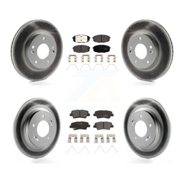 Front Rear Coated Disc Brake Rotors And Ceramic Pad Kit For Kia Forte5 Hyundai Elantra GT KGT-102269