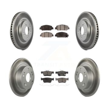Front Rear Coated Disc Brake Rotors And Ceramic Pads Kit For Honda Accord KGT-102270