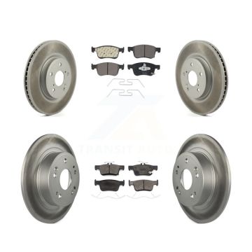 Front Rear Coated Disc Brake Rotors And Ceramic Pads Kit For Honda Accord KGT-102278