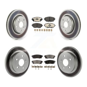 Front Rear Coated Disc Brake Rotors And Ceramic Pads Kit For 2018 Toyota C-HR KGT-102282