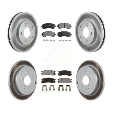 Front Rear Coated Disc Brake Rotor And Ceramic Pad Kit For Buick Rendezvous Pontiac Aztek KGT-102309