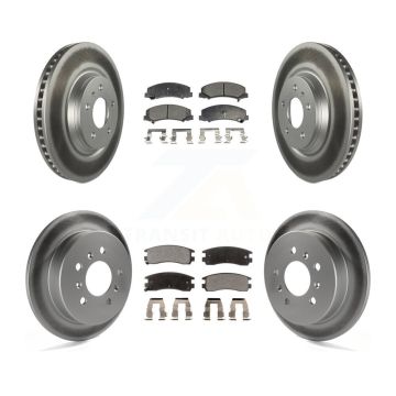Front Rear Coated Disc Brake Rotors And Ceramic Pads Kit For Buick LaCrosse Allure KGT-102311