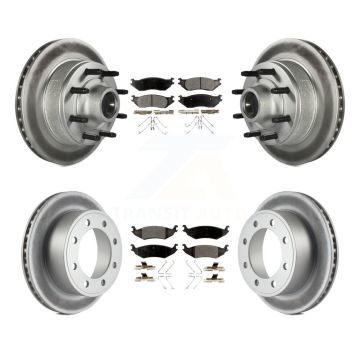 Front Rear Coated Disc Brake Rotors And Ceramic Pads Kit For 2007 Ford E-150 To 10 16 06 KGT-102336
