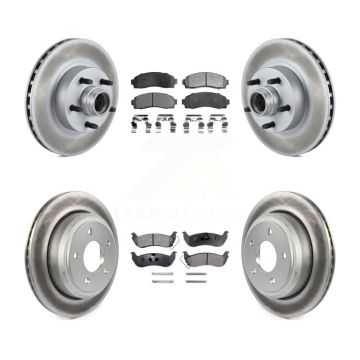 Front Rear Coated Brake Rotor Ceramic Pad Kit For Mazda B2300 With 11-1 4" Diameter KGT-102341