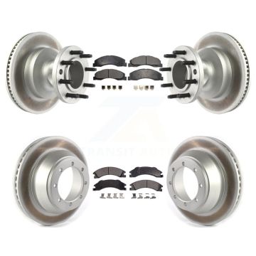 Front Rear Coat Brake Rotor Ceramic Pad Kit For 09-10 Ford E-450 Super Duty DIESEL engine KGT-102346