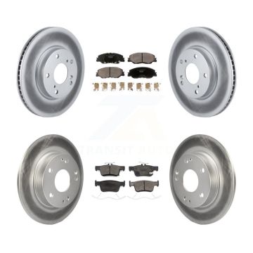 Front Rear Coated Disc Brake Rotors And Ceramic Pads Kit For 2019-2022 Honda Insight KGT-102364