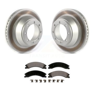 Rear Coated Disc Brake Rotors And Ceramic Pads Kit For Ford E-450 Super Duty KGT-102371