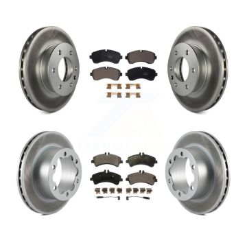 Front Rear Coat Brake Rotors Ceramic Pad Kit For Sprinter 3500 Mercedes-Benz Dodge 3500XD KGT-102393