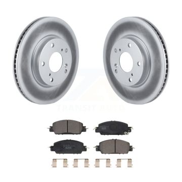 Front Coated Disc Brake Rotors And Ceramic Pads Kit For 2017 Honda Accord LX-S KGT-102401