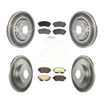 Front Rear Coated Brake Rotor & Ceramic Pad Kit For 2019-2021 Mazda 6 Naturally Aspirated KGT-102415