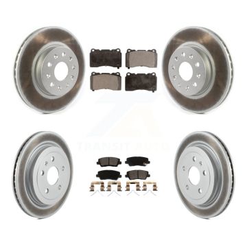 Front Rear Coated Disc Brake Rotors And Ceramic Pads Kit For Cadillac CTS KGT-102420