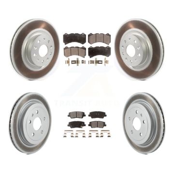 Front Rear Coated Disc Brake Rotors And Ceramic Pads Kit For Cadillac CTS KGT-102422