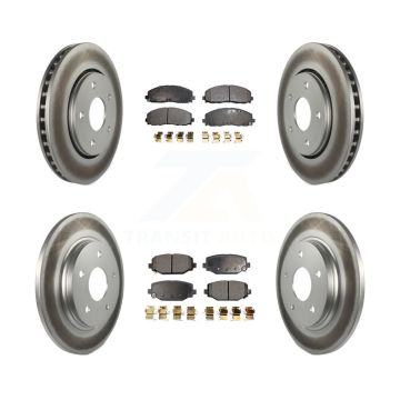 Front Rear Coated Disc Brake Rotors And Ceramic Pads Kit For Dodge Grand Caravan KGT-102429