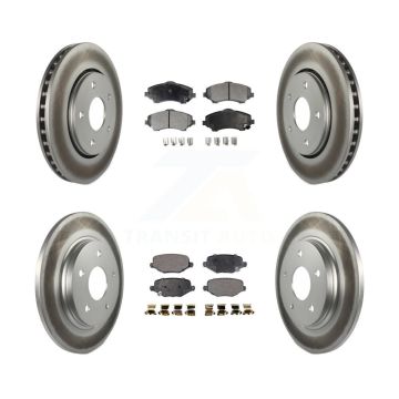 Front Rear Coated Brake Rotor Ceramic Pad Kit For Dodge Grand Caravan Chrysler Town & Ram KGT-102430