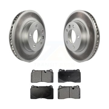 Front Coated Disc Brake Rotors And Ceramic Pads Kit For Volkswagen Touareg KGT-102439
