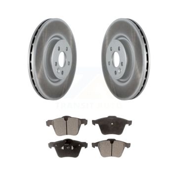 Front Coated Disc Brake Rotors And Ceramic Pads Kit For Volvo XC70 S60 V60 S80 V70 KGT-102458
