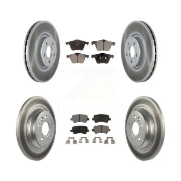 Front Rear Coated Disc Brake Rotors And Ceramic Pads Kit For Volvo S60 V70 KGT-102465