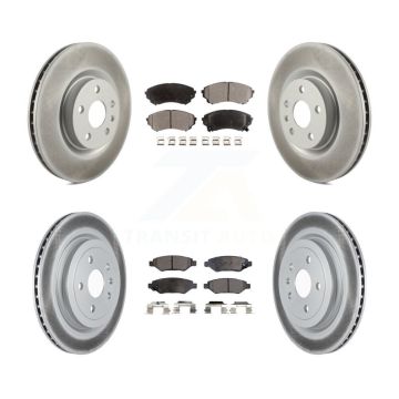 Front Rear Coat Disc Brake Rotors Ceramic Pad Kit For Cadillac CTS With Heavy Duty Brakes KGT-102473