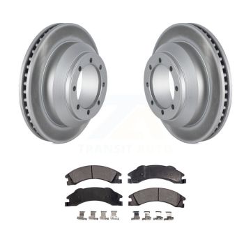 Rear Coated Disc Brake Rotors And Ceramic Pads Kit For Ford E-350 Super Duty Econoline KGT-102481