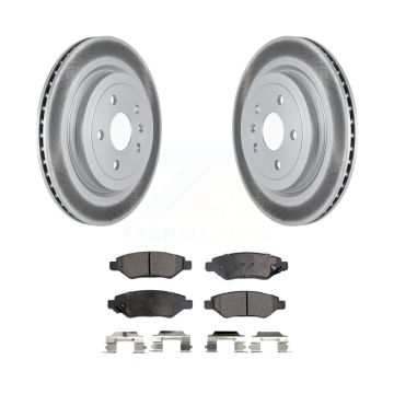 Rear Coated Disc Brake Rotors And Ceramic Pads Kit For Cadillac CTS KGT-102483