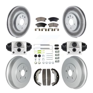 Front Rear Coated Disc Brake Rotor Ceramic Pad Drum Kit (9Pc) For Chevrolet Cruze Limited KGT-102493
