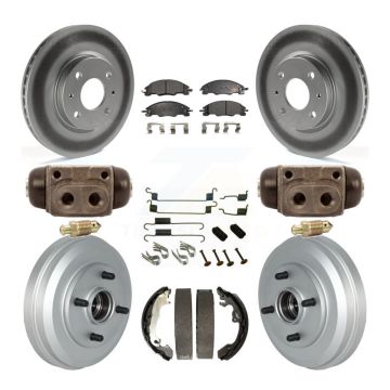 Front Rear Coated Disc Brake Rotors Ceramic Pads And Drum Kit (9Pc) For Ford Focus KGT-102494