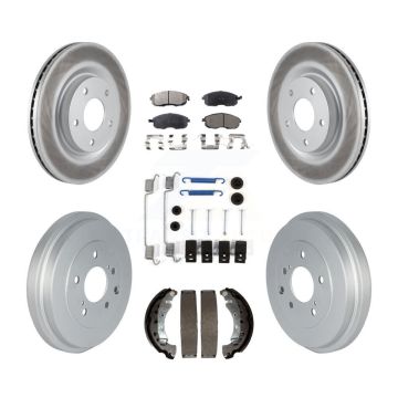 Front Rear Coated Brake Rotor Ceramic Pad & Drum Kit (7Pc) For Nissan Sentra Turbocharged KGT-102496