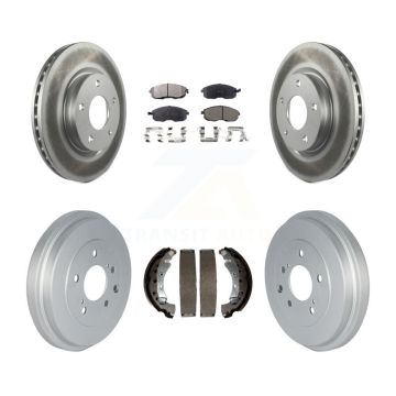 Front Rear Coated Disc Brake Rotors Ceramic Pads And Drum Kit For Nissan Sentra KGT-102498