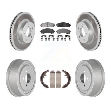 Front Rear Coated Disc Brake Rotors Ceramic Pads And Drum Kit For Ford Ranger Mazda B4000 KGT-102502