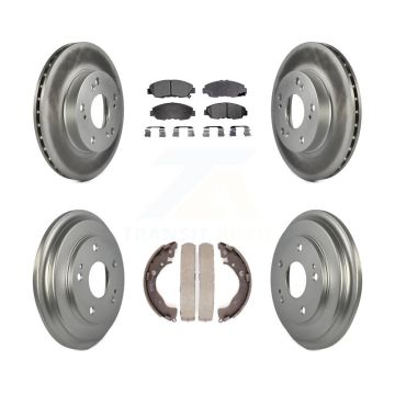Front Rear Coated Disc Brake Rotors Ceramic Pads And Drum Kit For Honda Civic KGT-102503